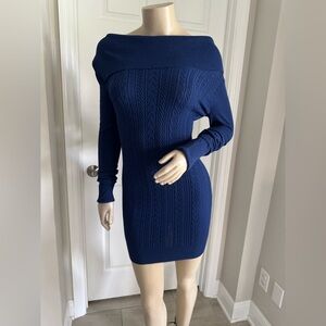 BCBGMaxAzria Deep Blue Knit Sweater Dress NWOT